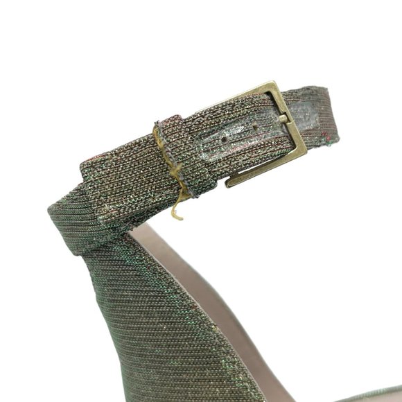 Stuart Weitzman Nearlynude Gold Glitter Heeled Sandals - Picture 11 of 11